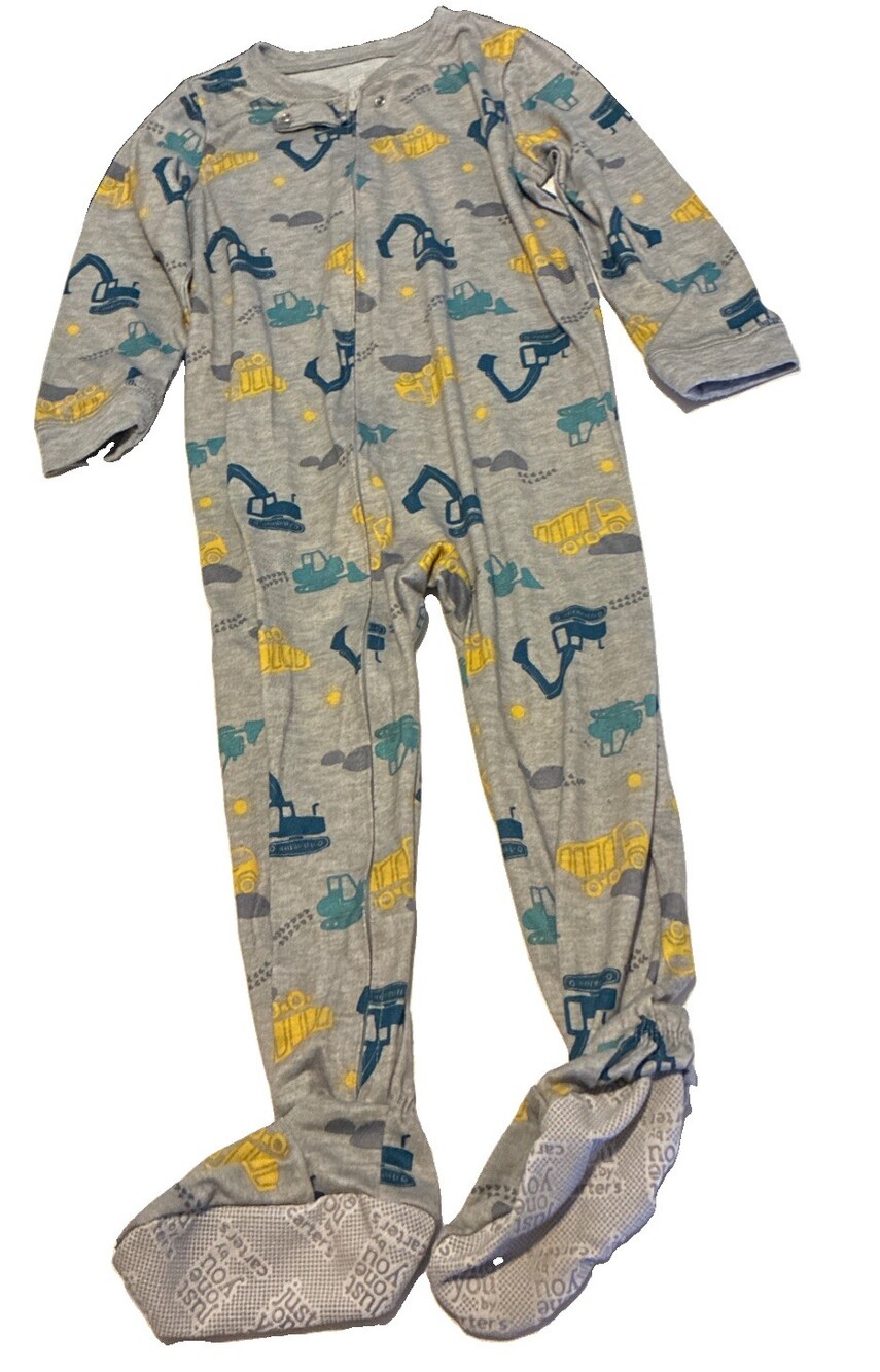 Carter's Kids Toddler 1-Piece Gray Cotton Pajama PJs Footie Sleeper Size 5t